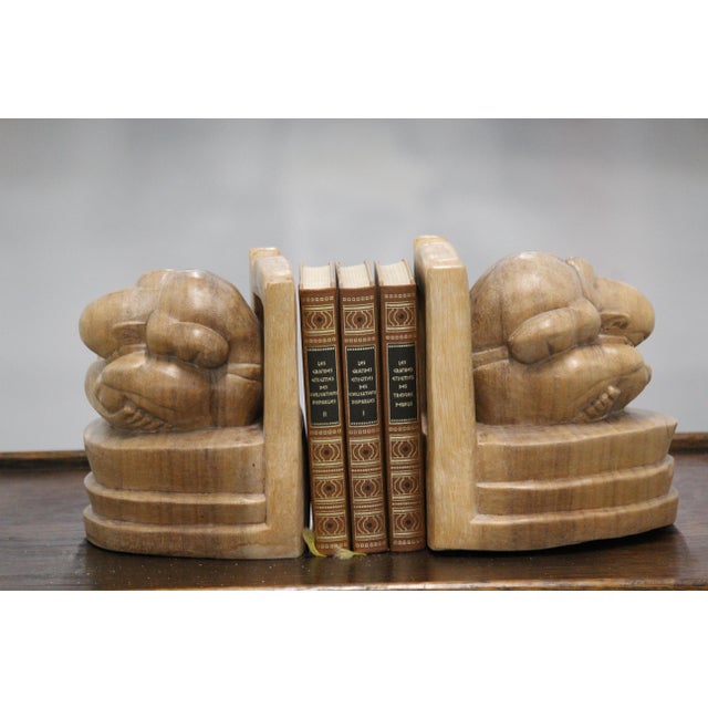 1990s Weeping Buddha Wooden Bookends, 1990s, Set of 2 For Sale - Image 5 of 18