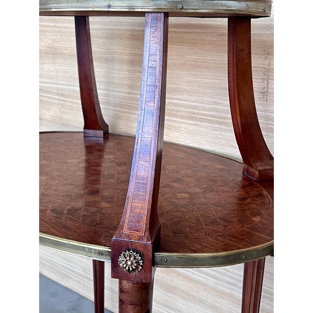 Late 19th Century French Two-Tier Mahogany Dessert Stand Manner of Louis XVI For Sale - Image 10 of 17