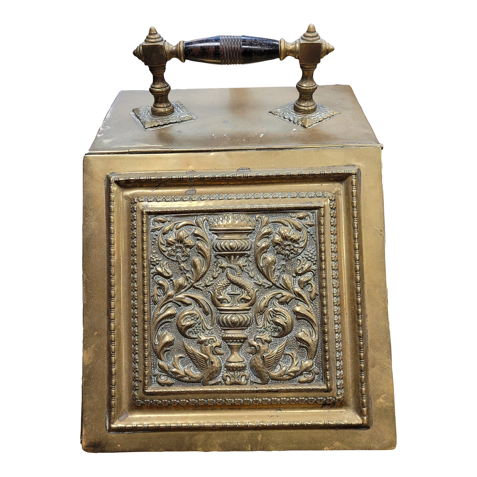 Antique Edwardian Coal Scuttle Box & Scoop Chairish