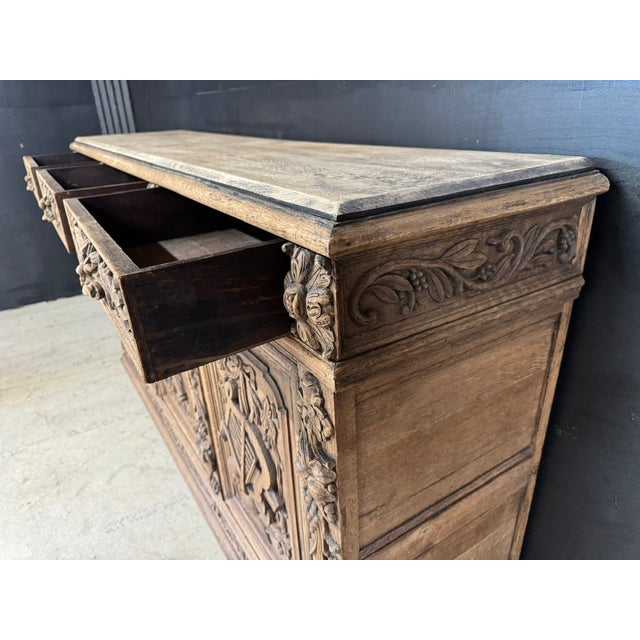 Mid 19th Century French Carved Oak Sideboard, 1860 For Sale - Image 5 of 16