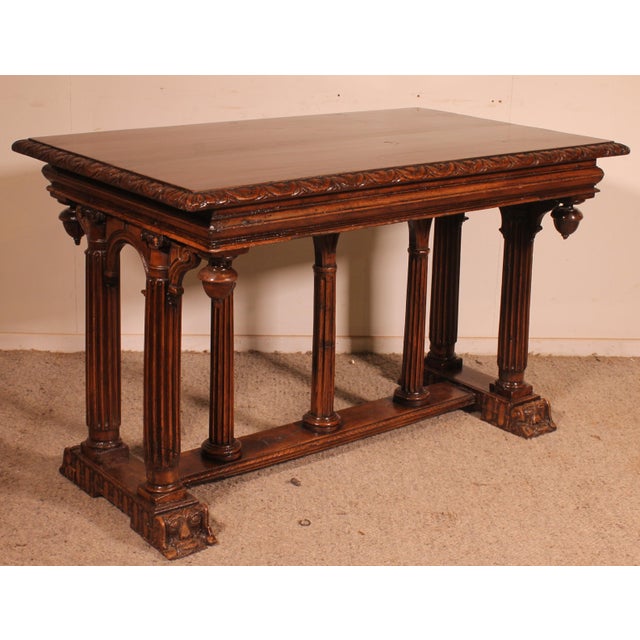 Wood Antique Renaissance Walnut Table, 1700s For Sale - Image 7 of 15