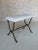 Burnt Umber Spanish Gilt Iron Bench With Hammered Frame For Sale - Image 8 of 12