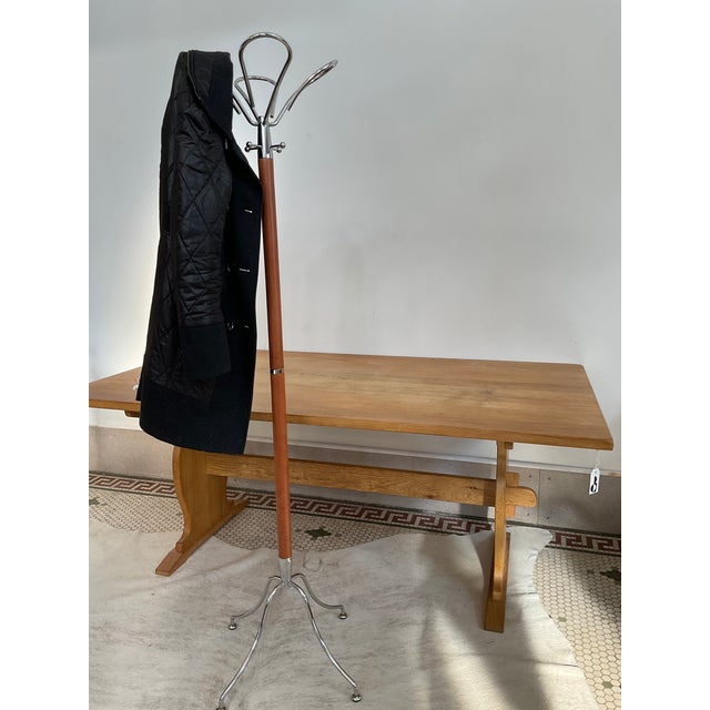 Mid 20th Century Modern Atomic "Lotus" Coat Rack in Chrome and Teak For Sale - Image 9 of 13