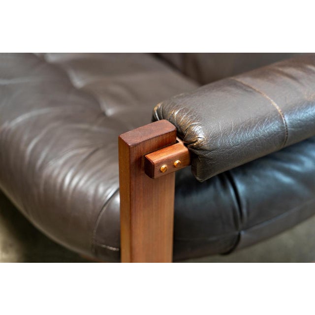 Brazilian Modern Leather Sofas and Lounge Chair by Percival Lafer, 1970s, Set of 3 For Sale - Image 15 of 18