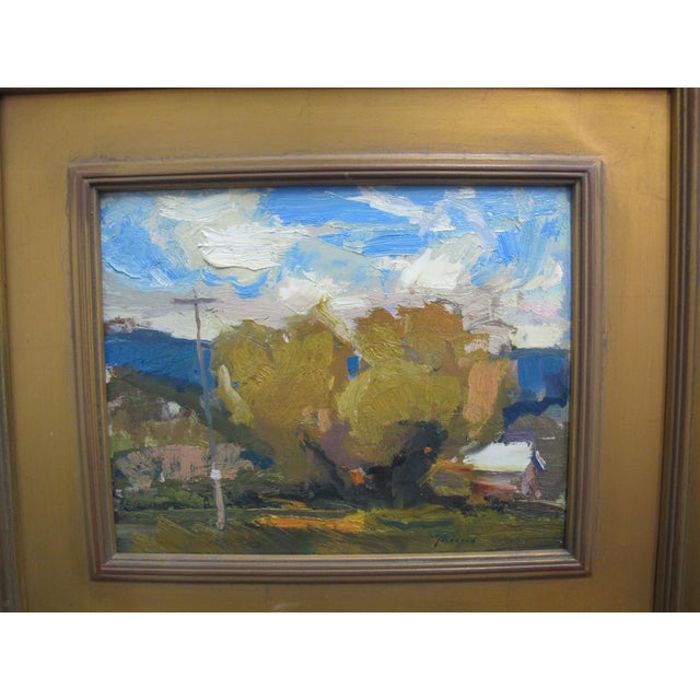 American Eric Jacobsen Plein Air Landscape French Glenn Oregon Gilt Frame Oil Painting For Sale - Image 3 of 5