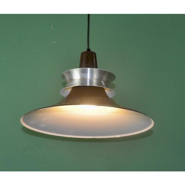 Danish Lamp in Brown and Silver Metal, 1970s For Sale - Image 6 of 17