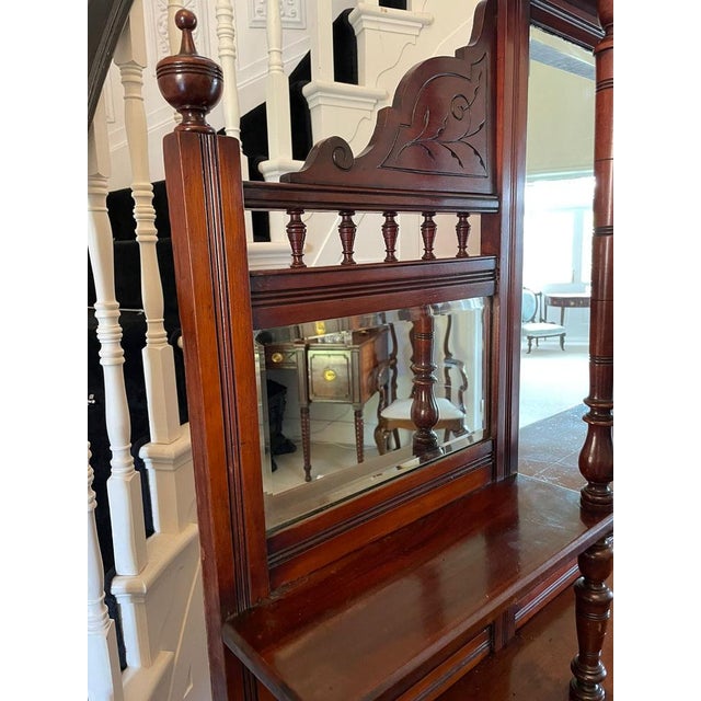 Antique Victorian Sideboard in Carved Walnut with Mirror, 1880 For Sale - Image 10 of 14