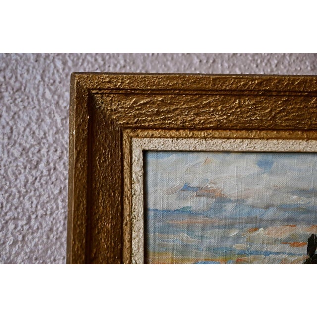 Ph. Frank, River Landscape at Dusk, 1950s, Oil on Canvas, Framed For Sale - Image 7 of 8