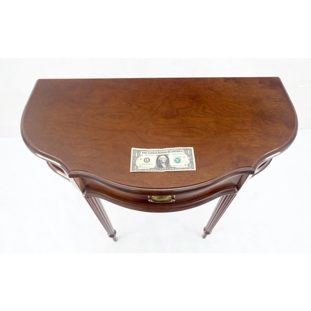Drexel Demi Lune One Drawer Mahogany Console Entry Hall Table MINT For Sale - Image 4 of 12