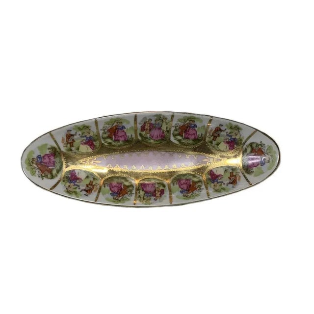 Ceramic Vintage Royal Vienna Love Story Oval Olive Dish For Sale - Image 7 of 7