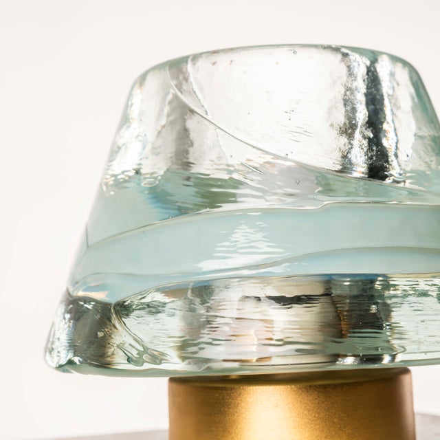 Blue Murano Glass and Bronze Table Lamp by Renato Toso and Roberto Pamio, 1970s For Sale - Image 8 of 18