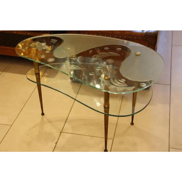 Mid-Century Engraved Clear Glass Coffee Table, 1950s For Sale - Image 4 of 18