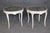 French Pair French Louis XV Style Parcel Gilt Distressed Mirror Top End Tables For Sale - Image 3 of 11
