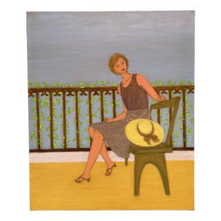 Makoto Igarashi, On the Terrace, 1980s, Oil on Canvas For Sale