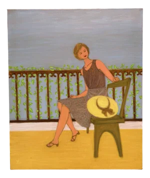 Makoto Igarashi, On the Terrace, 1980s, Oil on Canvas
