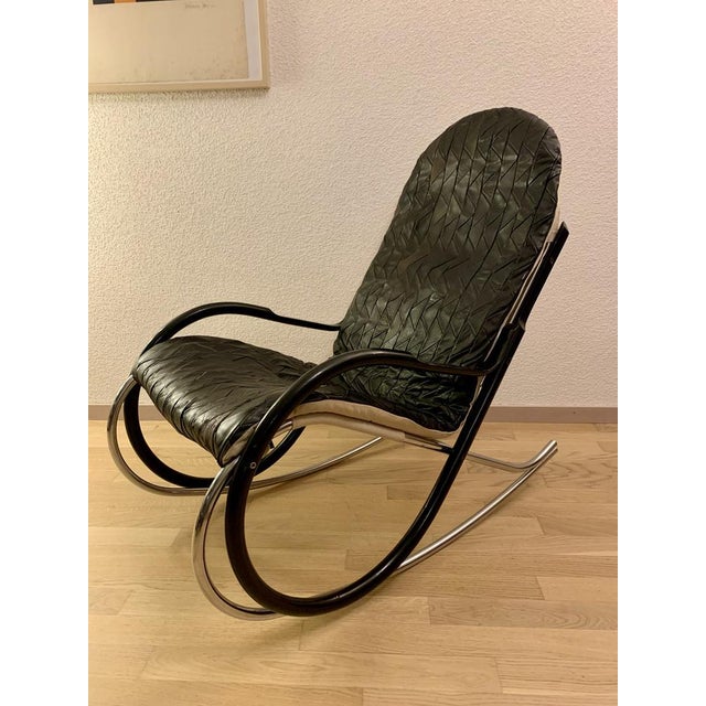 Black Mid-Century Nonna Patchwork Rocking Chair by Paul Tuttle for Strässle, 1980s For Sale - Image 8 of 18