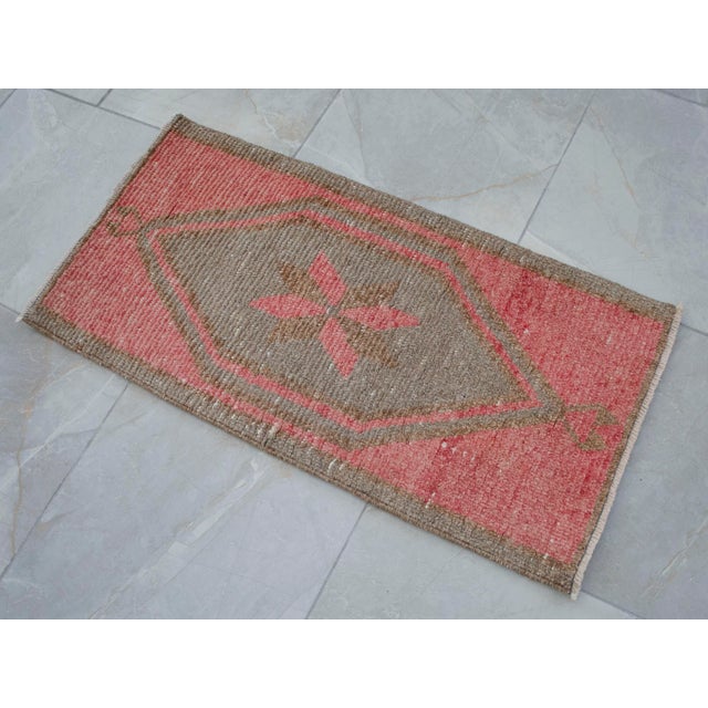 Textile Hand Knotted Door Mat, Entryway Rug, Bath Mat, Kitchen Decor, Small Rug, Turkish Rug - 1′6″ × 2′11″ For Sale - Image 7 of 8