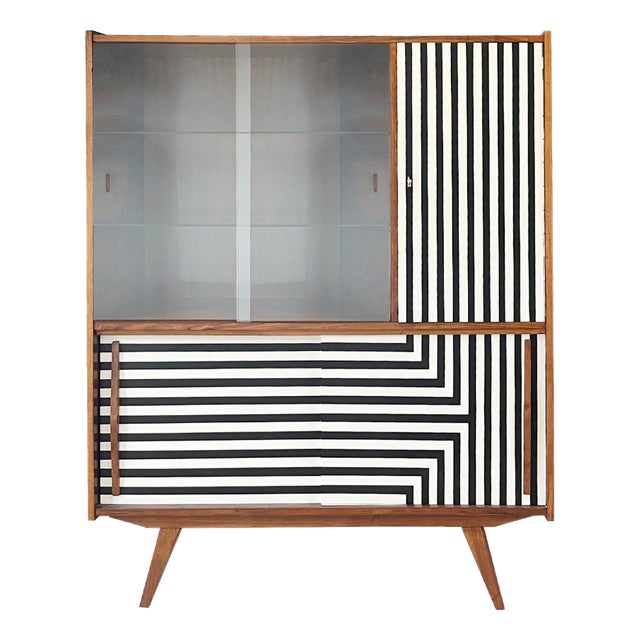 Credenza with Op Art Motif, Poland, 1962 For Sale