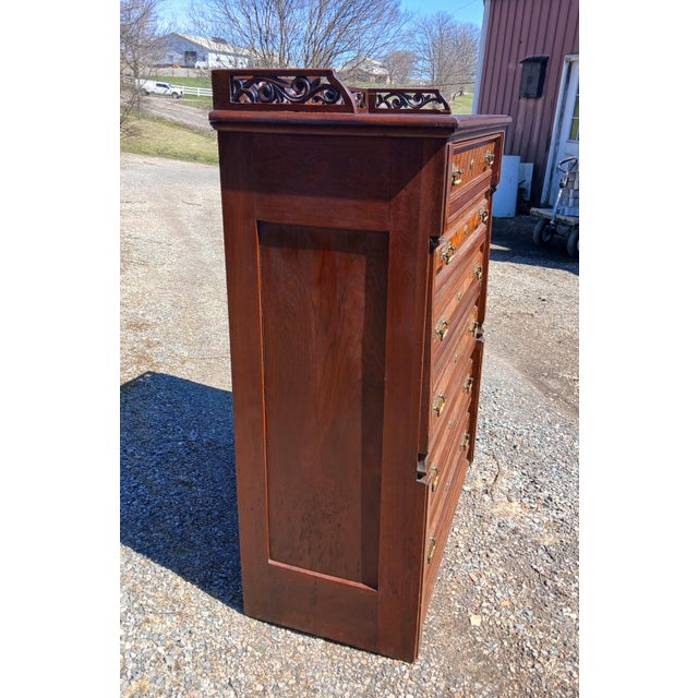 Antique Walnut Eastlake Victorian Chest of Drawers With 6 Drawers 1870s For Sale - Image 11 of 18