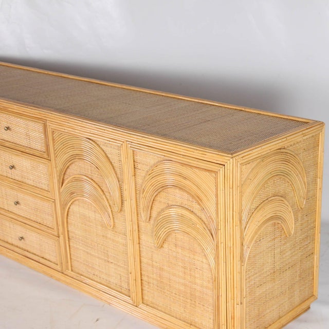 Palm Tree Sideboard in Rattan and Raffia For Sale - Image 11 of 18