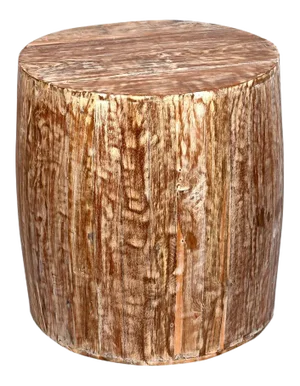 Rustic Reclaimed Drum Barrel Shaped Side Table