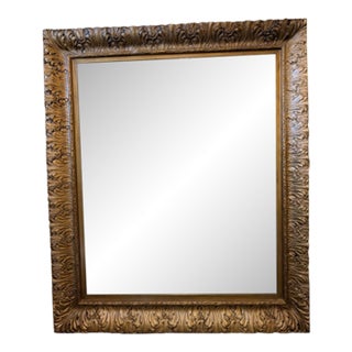 Gilded Acanthus Leaf Mirror, Gesso Carved, Wall Mirror, Circa 1980 For Sale