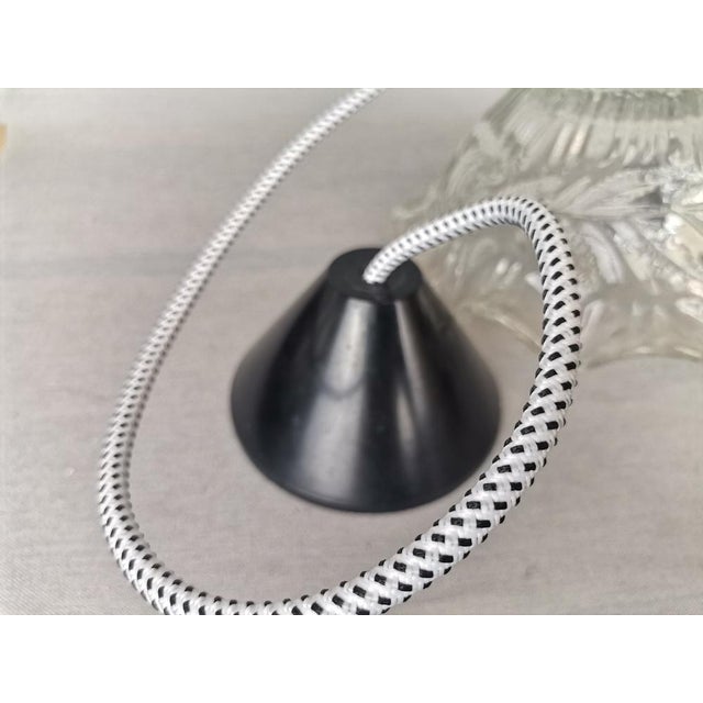 Mid-Century Portuguese Farmhouse Clear Glass Bowl Hanging Lamp, 1960s For Sale - Image 15 of 16