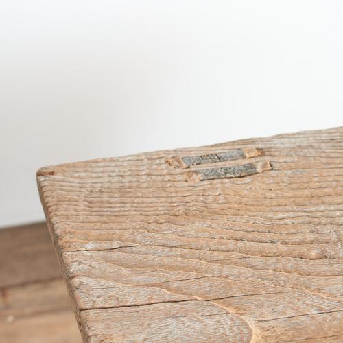 Antique Rustic Elm Console Table For Sale - Image 5 of 8