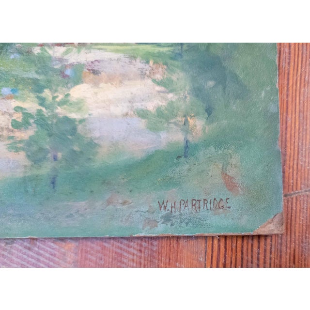 Green 20th Century American Impressionist Painting of a Southwestern House by w.h. Partridge For Sale - Image 8 of 11