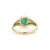 Metal Luxurious Bezel Set 14k Gold Rich Emerald Signet Ring Size 6 For Sale - Image 7 of 11