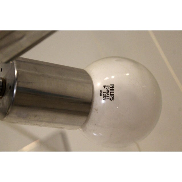 Vintage Mid Century Lucite Chrome Ribbon Chandelier Pendant Light Sonneman Style For Sale - Image 10 of 11