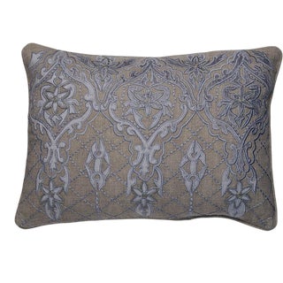 Velvet & Linen with Down Insert 14"x20" Throw Pillow For Sale