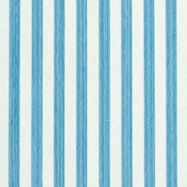 Transitional Sample - Schumacher Edwin Stripe Narrow Wallpaper in Ocean For Sale - Image 3 of 3