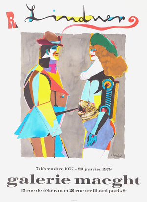 Richard Lindner, Couple avec un tigre, Lithograph
