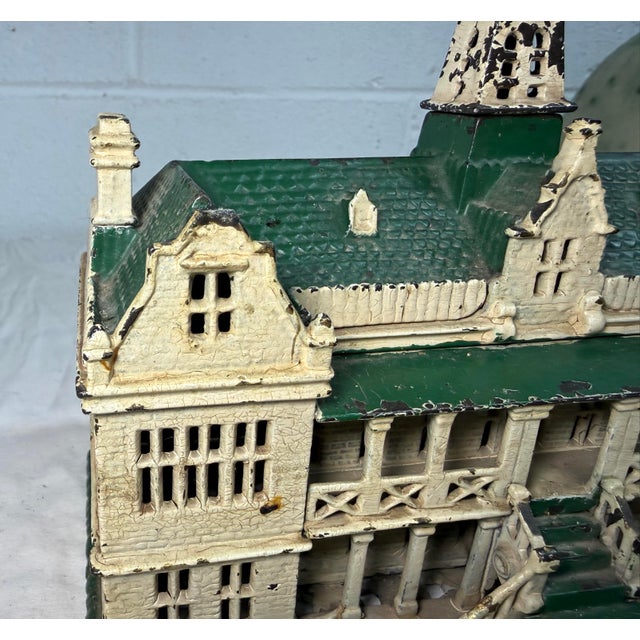 Rare Antique 1890's Ives, Blakeslee & Company Palace Green Cast Iron Still Bank For Sale - Image 14 of 15