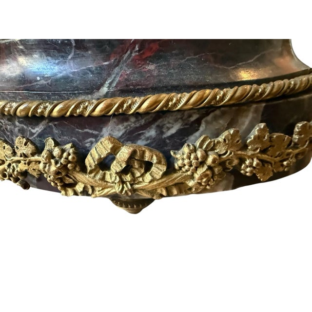 Fine French Neoclassical Bronze Dore Highlights. Marble Ormolu Cherubs Candleholders. Marble Footed. Titled Cherub Candelabra by L Bureau. For Sale In Tampa - Image 6 of 12