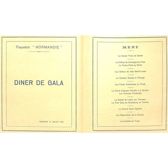 s.s. "Normandie" Set of 10 C1935 Transatlantique Menus For Sale In New York - Image 6 of 12