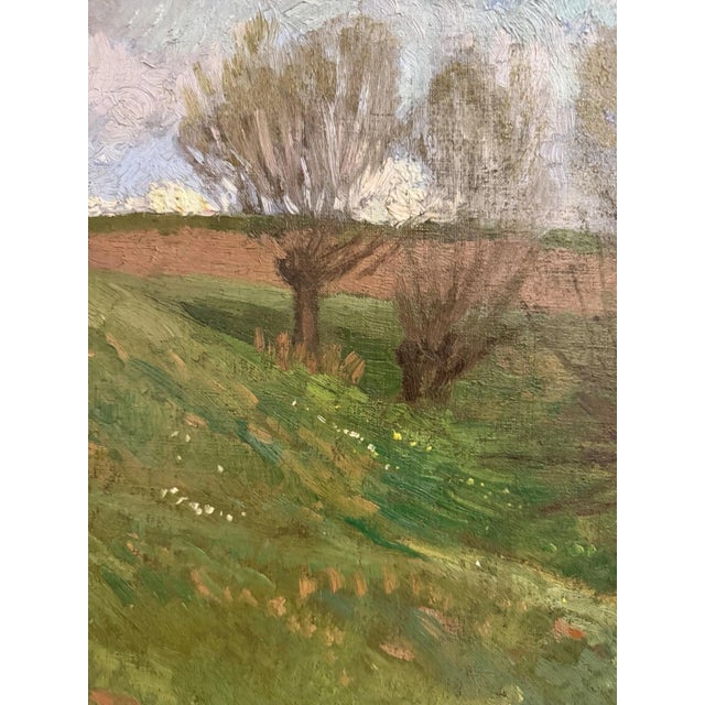 Late 19th Century Hans Richard Volkmann, Weidenplan, 1896, Oil Painting on Canvas For Sale - Image 5 of 13