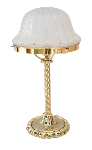 Art Deco Table Lamp with Glass Shade, Vienna, 1920s
