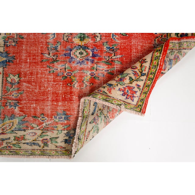 1950s Oushak Anatolian Floral Carpet For Sale - Image 5 of 10