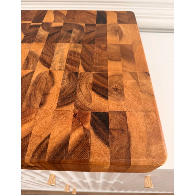 Mountain Woods 16” Square Extra-Thick 3” End-Grain Acacia Butcher Block Cutting Board For Sale In Charleston - Image 6 of 9