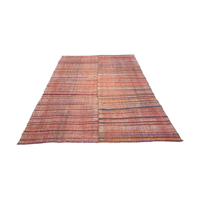 Handwoven vintage modern kilim rug from Adana Region of Turkey. Approximately 50-60 years old. In very good condition.