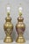 Traditional Vintage Brass & Cloisonné Enamel Pink & Blue Jardiniere Urn Table Lamps - Pair For Sale - Image 3 of 14