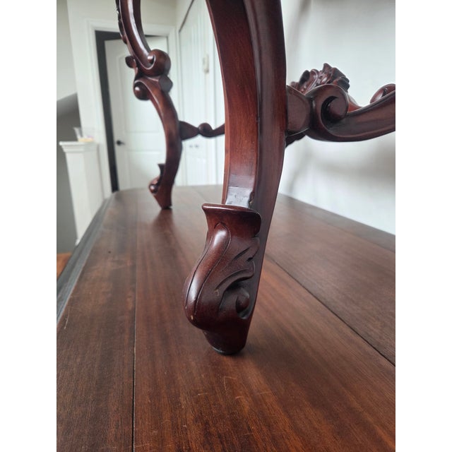 1970s Victorian Revival Mahogany Carved Pier/Console Table For Sale - Image 9 of 10