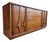 Broyhill Brasilia Mid Century Modern Walnut Triple Dresser Credenza | Sculptural Doors | Vintage 1960s For Sale