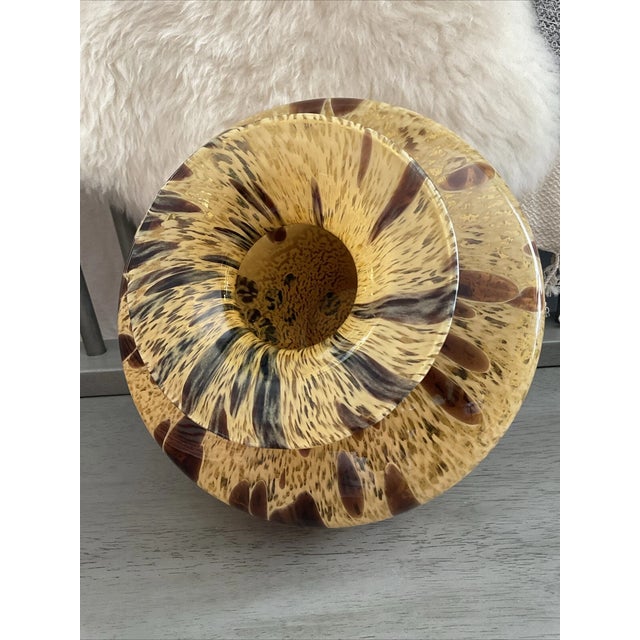 1990s Vintage MCM Murano Style Italian Azzurra Maestri Vetrai Empoli Glass Vase For Sale - Image 5 of 5