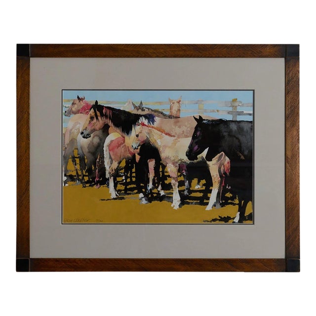 Don Weller "In the Corral" Signed Western Horse Print For Sale