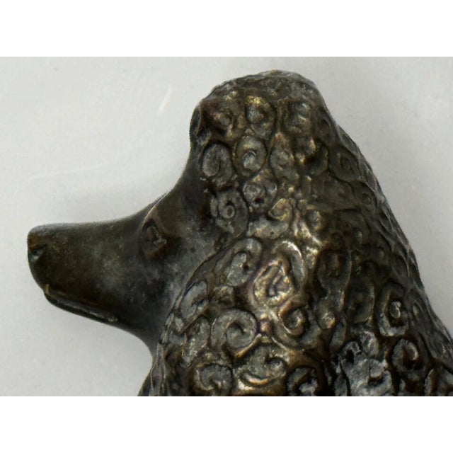 Bronze Circa 1940s Art Deco Small Bronze Model Poodle Dog Classic Car Mascot For Sale - Image 8 of 11