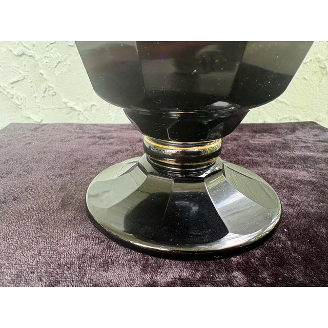 Antique Bohemian Amethyst Glass Footed Bowl With Ooplastic Gilt Bird Frieze, Circa 1910-1925 For Sale - Image 10 of 12