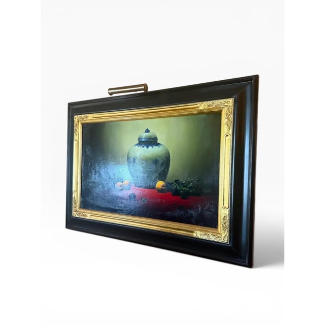 1990s Framed Still Life Oil Painting by Sean Farrell — Classic Elegance in Luminous Detail For Sale - Image 5 of 12